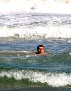 Steffen beim Baden im Mittelmeer